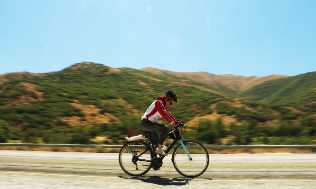 Van denizi bisiklet festivalinde 140 kilometre geride kaldı