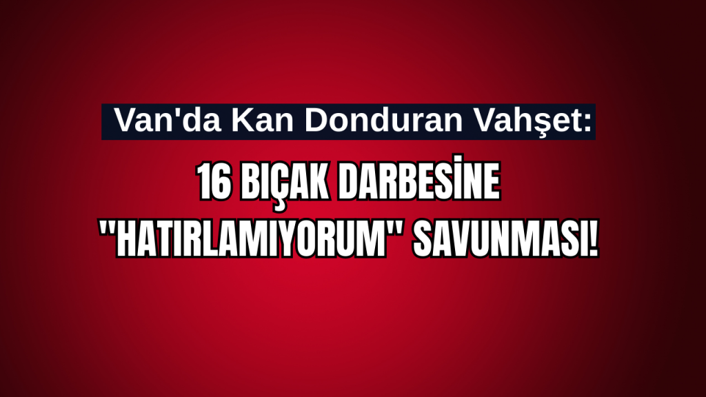 Van’da Kan Donduran Vahşet: 16 Bıçak Darbesine “Hatırlamıyorum” Savunması!